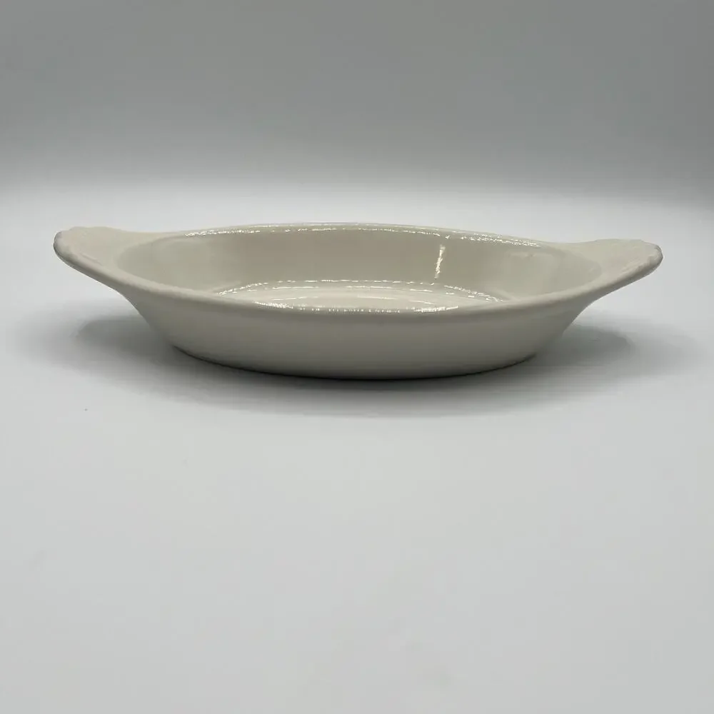 Vintage Syscoware White Ceramic Oval Au Gratin Baking Dish with Handles #5337258